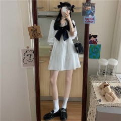 设计感小众泡泡袖连衣裙女2021年夏季新款法式甜美白色裙子初恋裙 乖乖裙 白色 均码