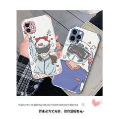 头盔适用情侣手机壳苹果11小羊皮Iphonexr软硅胶12pro新款超薄xs男女神款